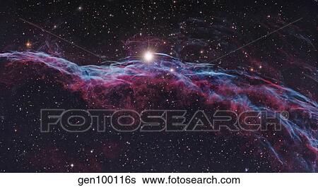 NGC 6960, Veil Supernova Remnant. View Large Photo Image Stock Photograph - NGC 6960, Veil Supernova Remnant.. Fotosearch