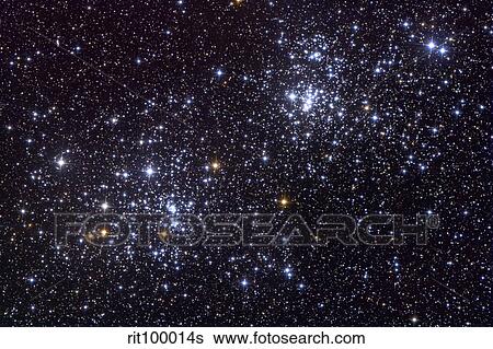 Stock Photograph - NGC 884, an open cluster, in the constellation of Perseus.. Fotosearch