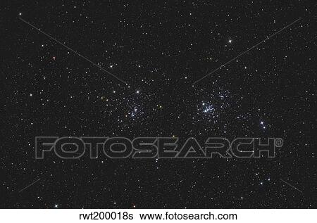 NGC 884 and NGC 869, the Double Cluster in Perseus. View Large Photo Image Stock Photograph - NGC 884 and NGC 869, the Double Cluster in Perseus.. Fotosearch