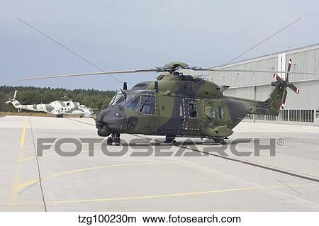 Picture - NH90 helicopter of the German Air Force at Holzdorf Air Base, Germany.. Fotosearch
