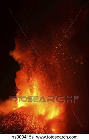 Nighttime paroxysmal eruption at Mount Etna Volcano, Italy. View Large Photo Image Stock Photograph - Nighttime paroxysmal eruption at Mount Etna Volcano, Italy.. Fotosearch