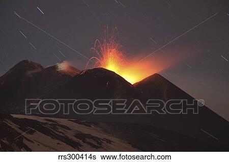 Nighttime strombolian activity at Mount Etna Volcano, Italy. View Large Photo Image Stock Photograph - Nighttime strombolian activity at Mount Etna Volcano, Italy.. Fotosearch