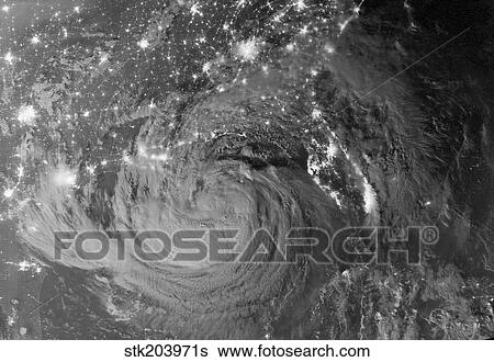 Nighttime view of Tropical Storm Isaac. View Large Photo Image Stock Photograph - Nighttime view of Tropical Storm Isaac.. Fotosearch