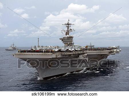 Nimitz class aircraft carrier USS Carl Vinson transits the Bay of Bengal. View Large Photo Image Picture - Nimitz class aircraft carrier USS Carl Vinson transits the Bay of Bengal.. Fotosearch
