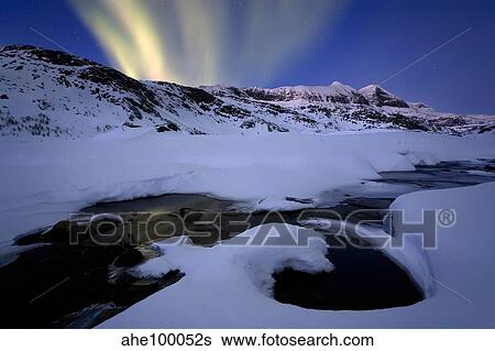 Northern Lights in Skittendalen Valley, Troms County, Norway. View Large Photo Image Stock Photograph - Northern Lights in Skittendalen Valley, Troms County, Norway.. Fotosearch