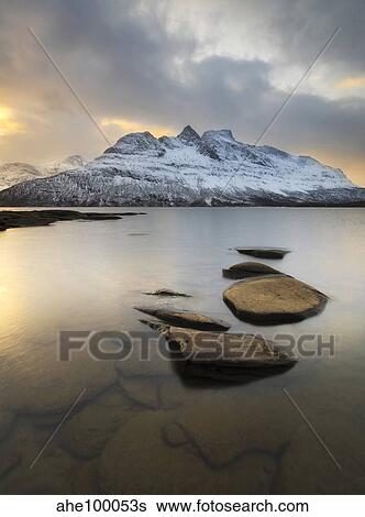 Novatinden Mountain and Skoddeberg Lake in Troms County, Norway. View Large Photo Image Stock Photograph - Novatinden Mountain and Skoddeberg Lake in Troms County, Norway.. Fotosearch