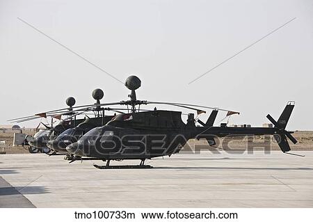 OH-58D Kiowa helicopters on the flight line at COB Speicher, Iraq. View Large Photo Image Picture - OH-58D Kiowa helicopters on the flight line at COB Speicher, Iraq.. Fotosearch