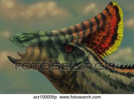 Stock Illustration - Olorotitan dinosaur portrait.. Fotosearch