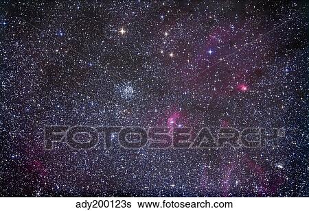 Open cluster Messier 52 and the Bubble Nebula in the constellation Cassiopeia View Large Photo Image Stock Photograph - Open cluster Messier 52 and the Bubble Nebula in the constellation Cassiopeia. Fotosearch