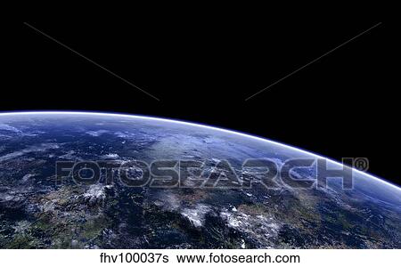 Orbitshot of an extraterrestrial planet. View Large Illustration Stock Illustration - Orbitshot of an extraterrestrial planet.. Fotosearch