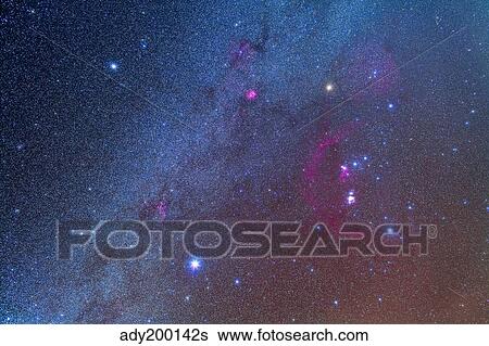 Orion and the Winter Triangle stars. View Large Photo Image Stock Photograph - Orion and the Winter Triangle stars.. Fotosearch