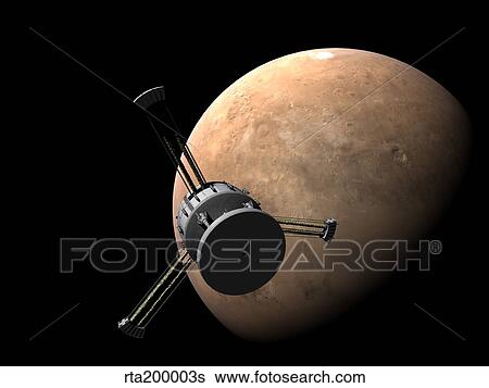 Orion-drive spacecraft approaching Mars. View Large Illustration Stock Illustration - Orion-drive spacecraft approaching Mars.. Fotosearch