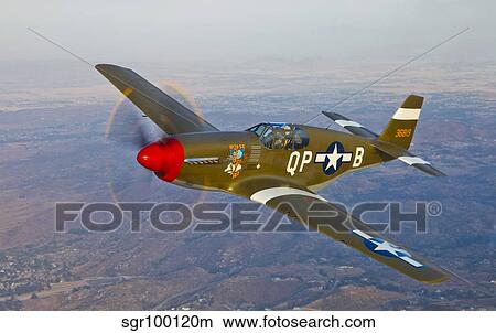 P-51B Mustang in flight over China, California. View Large Photo Image Picture - P-51B Mustang in flight over China, California.. Fotosearch