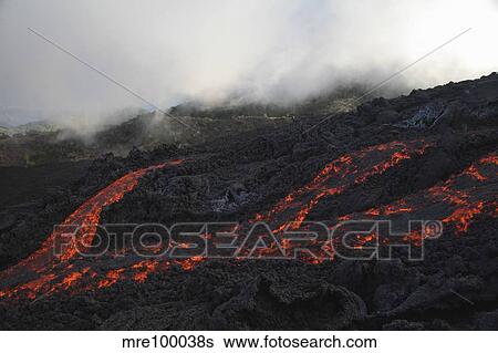 Stock Photograph - Pacaya lava flows, Guatemala.. Fotosearch