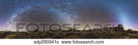 Panorama of Milky Way and zodiacal light over New Mexico. View Large Photo Image Stock Photograph - Panorama of Milky Way and zodiacal light over New Mexico.. Fotosearch
