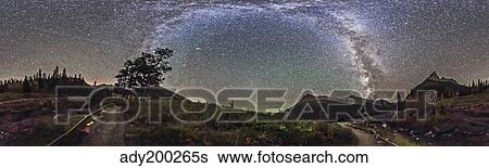 Panorama of Milky Way over Red Rock Canyon in Alberta, Canada. View Large Photo Image Stock Photograph - Panorama of Milky Way over Red Rock Canyon in Alberta, Canada.. Fotosearch