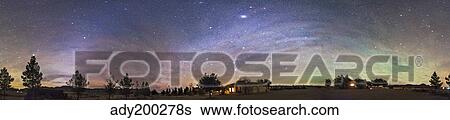Stock Photograph - Panorama of the celestial night sky in southwest New Mexico.. Fotosearch