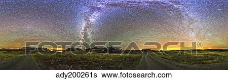 Panorama of the Milky Way and night sky at Waterton Lakes National Park, Canada. View Large Photo Image Stock Photograph - Panorama of the Milky Way and night sky at Waterton Lakes National Park, Canada.. Fotosearch