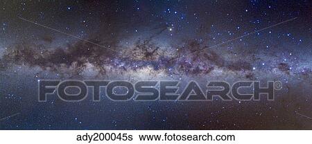 Stock Photograph - Panorama view of the center of the Milky Way.. Fotosearch