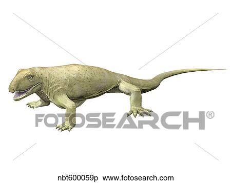 Pantelosaurus saxonicus, Early Permian of Germany. View Large Illustration Stock Illustration - Pantelosaurus saxonicus, Early Permian of Germany.. Fotosearch