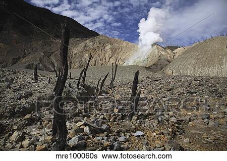 Stock Photograph - Papandayan crater, Java Island, Indonesia.. Fotosearch