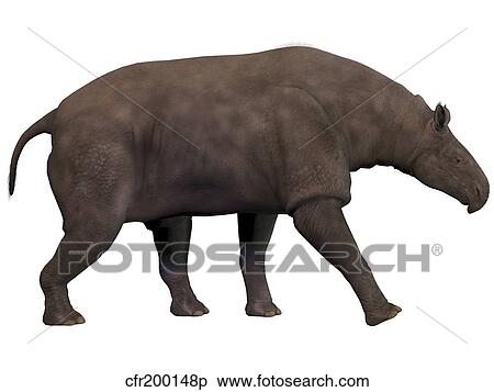 Paraceratherium, an extinct rhinoceros-like mammal. View Large Illustration Stock Illustration - Paraceratherium, an extinct rhinoceros-like mammal.. Fotosearch