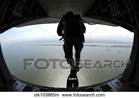 Picture - Pararescuemen train on the Banana River near Patrick Air Force Base, Florida.. Fotosearch