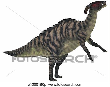 Stock Illustration - Parasaurolophus, a herbivorous dinosaur from the Cretaceous period.. Fotosearch