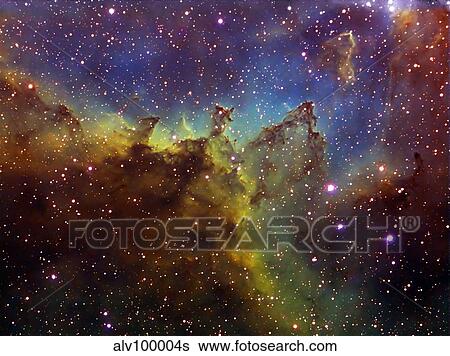 Stock Photograph - Part of the IC1805 (Heart nebula) in Cassiopeia. Fotosearch