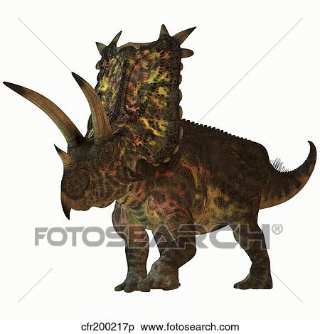 Pentaceratops, a herbivorous dinosaur from the Cretaceous Period. View Large Illustration Stock Illustration - Pentaceratops, a herbivorous dinosaur from the Cretaceous Period.. Fotosearch