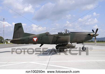 Pilatus PC-7 trainer of the Austrian Air Force. View Large Photo Image Picture - Pilatus PC-7 trainer of the Austrian Air Force.. Fotosearch