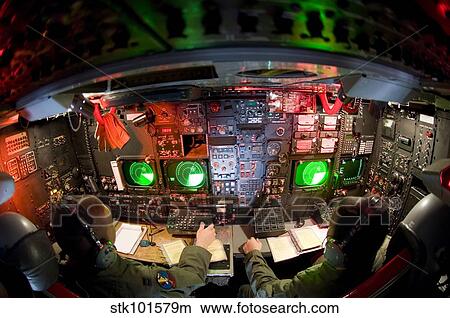 Pilots at the controls of a B-52 Stratofortress. View Large Photo Image Picture - Pilots at the controls of a B-52 Stratofortress.. Fotosearch