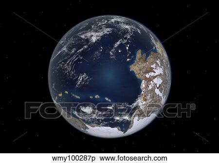 Planet Earth 600 million years ago following the Cryogenian period. View Large Illustration Stock Illustration - Planet Earth 600 million years ago following the Cryogenian period.. Fotosearch