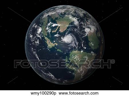 Planet Earth 90 million years ago during the Late Cretaceous Period. View Large Illustration Stock Illustration - Planet Earth 90 million years ago during the Late Cretaceous Period.. Fotosearch