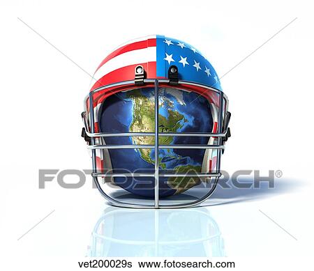 Planet Earth protected by an American football helmet. View Large Illustration Stock Illustration - Planet Earth protected by an American football helmet.. Fotosearch