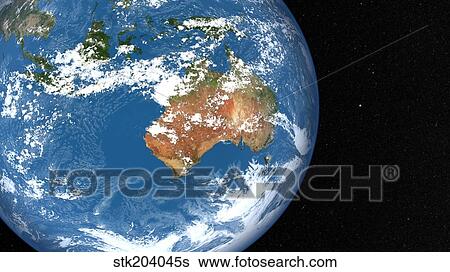 Planet Earth showing clouds over Australia. View Large Photo Image Stock Photograph - Planet Earth showing clouds over Australia.. Fotosearch