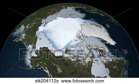 Planet Earth showing sea ice coverage in 1980. View Large Photo Image Stock Photograph - Planet Earth showing sea ice coverage in 1980.. Fotosearch
