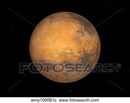 Planet Mars View Large Illustration Stock Illustration - Planet Mars. Fotosearch