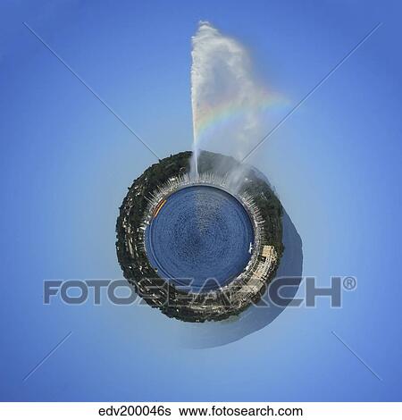 Planet with water fountain, Geneva, Switzerland View Large Photo Image Stock Photograph - Planet with water fountain, Geneva, Switzerland. Fotosearch