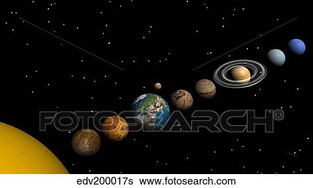 Planets of the solar system. View Large Illustration Stock Illustration - Planets of the solar system.. Fotosearch