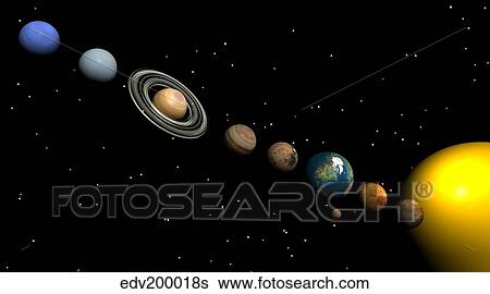 Stock Illustration - Planets of the solar system.. Fotosearch