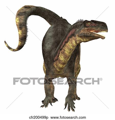 Stock Illustration - Plateosaurus dinosaur, front view. Fotosearch