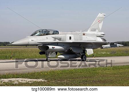 Polish Air Force F-16D Block 52 at Lechfeld Airfield, Germany. View Large Photo Image Picture - Polish Air Force F-16D Block 52 at Lechfeld Airfield, Germany.. Fotosearch