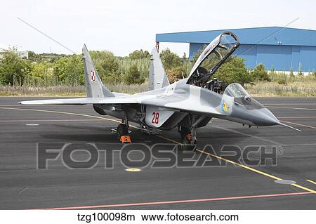 Polish Air Force MiG-29 parked at Albacete Airfield, Spain. View Large Photo Image Picture - Polish Air Force MiG-29 parked at Albacete Airfield, Spain.. Fotosearch