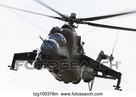 Picture - Polish Army Mil Mi-24V Hind in flight.. Fotosearch