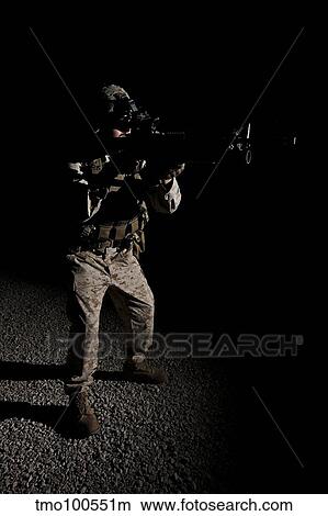 Picture - Portrait of a U. S. Marine in Northern Afghanistan.. Fotosearch