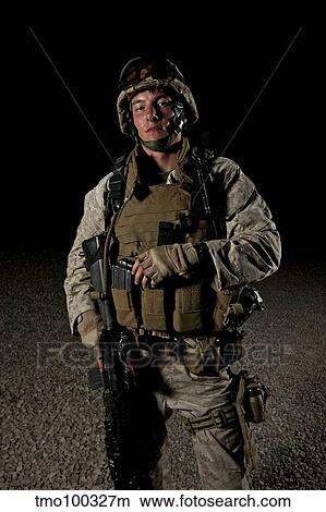 Picture - Portrait of a U. S. Marine in Afghanistan.. Fotosearch