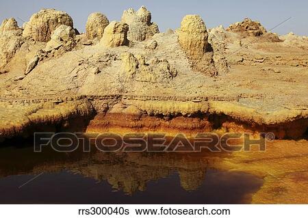 Potassium salt deposits, Dallol geothermal area, Danakil Depression, Ethiopia. View Large Photo Image Stock Photograph - Potassium salt deposits, Dallol geothermal area, Danakil Depression, Ethiopia.. Fotosearch