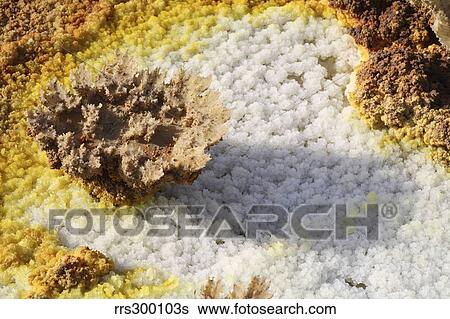 Potassium salt deposits, Dallol geothermal area, Danakil Depression, Ethiopia. View Large Photo Image Stock Photograph - Potassium salt deposits, Dallol geothermal area, Danakil Depression, Ethiopia.. Fotosearch