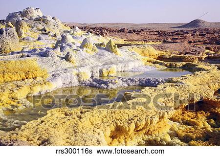 Potassium salt deposits, Dallol geothermal area, Danakil Depression, Ethiopia. View Large Photo Image Stock Photograph - Potassium salt deposits, Dallol geothermal area, Danakil Depression, Ethiopia.. Fotosearch